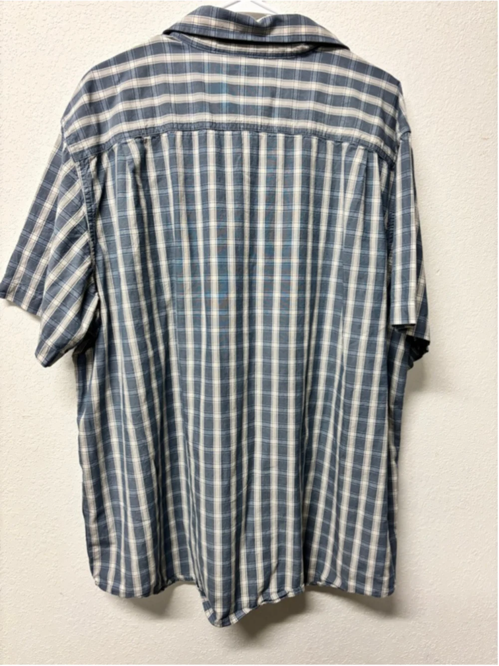 Carhartt Casual Button Down Shirt XXL Blue White Plaid 100% cotton loose fit